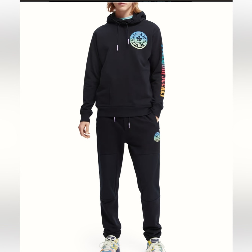 Scotch And Soda Men’s Twisted Hood Organic Cotton Sweater And Pants ( 2 Pieces)